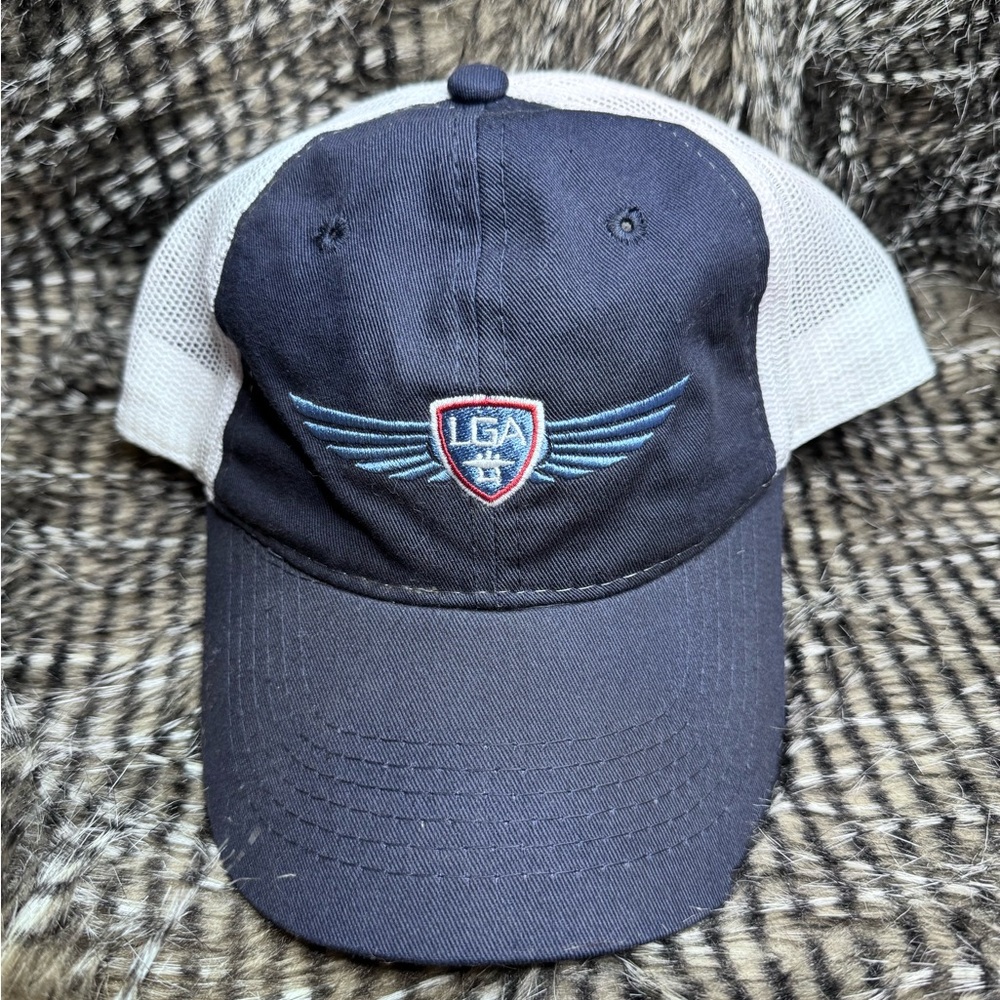 “LGA” Ladd Gardner Aviation Insurance Company Hat Cap Velcro Adjustable NWOT